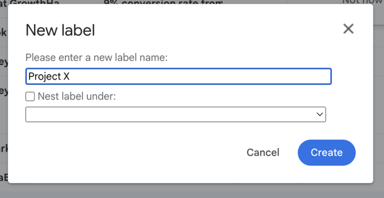 How to create a label in Gmail